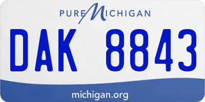 MI license plate DAK8843