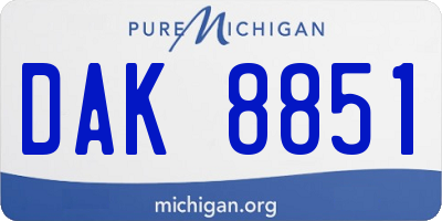 MI license plate DAK8851