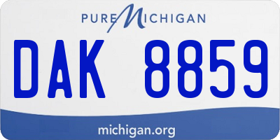 MI license plate DAK8859