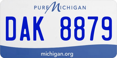 MI license plate DAK8879