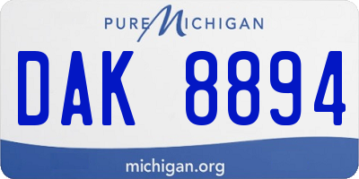 MI license plate DAK8894