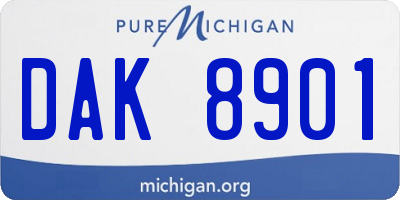 MI license plate DAK8901