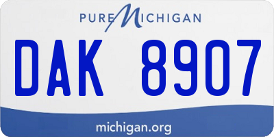 MI license plate DAK8907