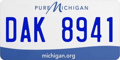 MI license plate DAK8941