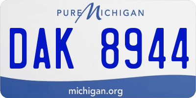 MI license plate DAK8944