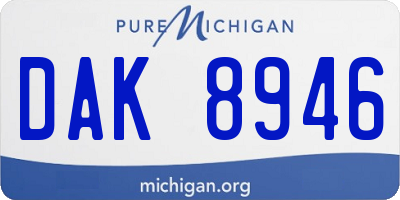 MI license plate DAK8946