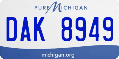 MI license plate DAK8949