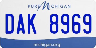 MI license plate DAK8969