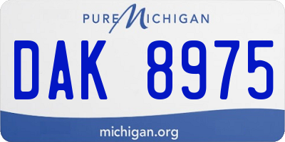 MI license plate DAK8975