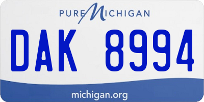 MI license plate DAK8994
