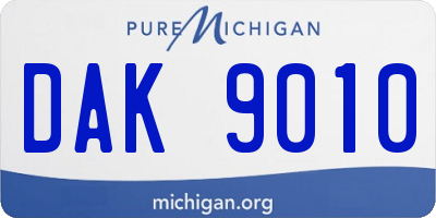 MI license plate DAK9010