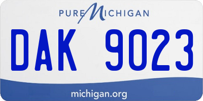 MI license plate DAK9023