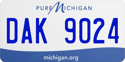 MI license plate DAK9024