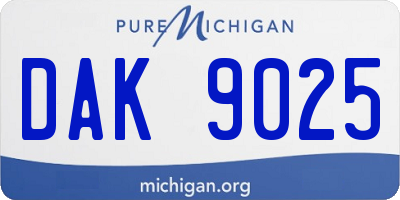 MI license plate DAK9025