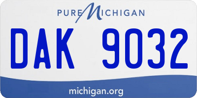 MI license plate DAK9032