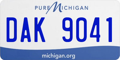 MI license plate DAK9041
