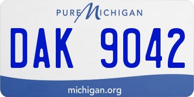 MI license plate DAK9042