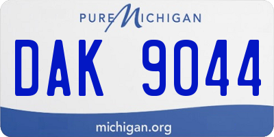 MI license plate DAK9044