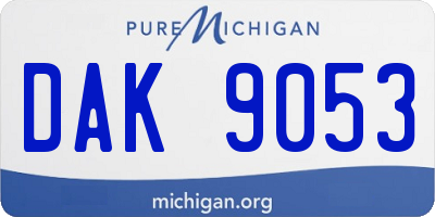 MI license plate DAK9053