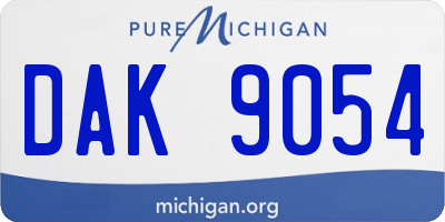 MI license plate DAK9054