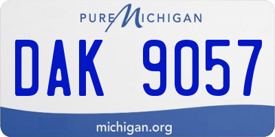 MI license plate DAK9057