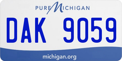 MI license plate DAK9059