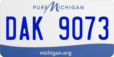 MI license plate DAK9073