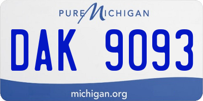 MI license plate DAK9093