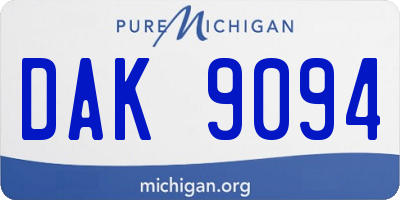 MI license plate DAK9094
