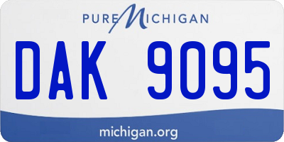 MI license plate DAK9095