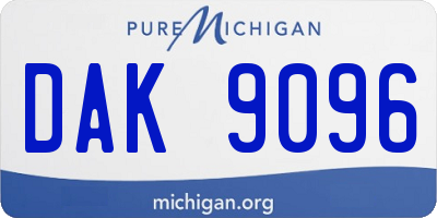 MI license plate DAK9096