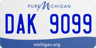 MI license plate DAK9099
