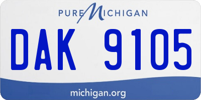 MI license plate DAK9105