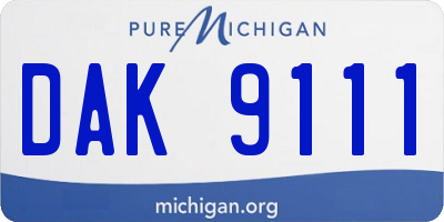 MI license plate DAK9111