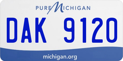 MI license plate DAK9120