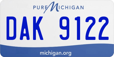 MI license plate DAK9122