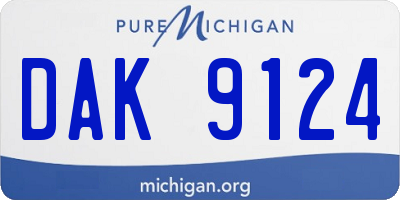 MI license plate DAK9124