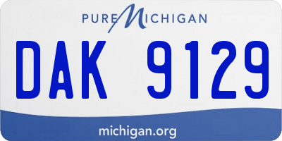 MI license plate DAK9129