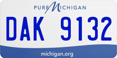 MI license plate DAK9132