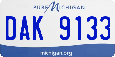 MI license plate DAK9133