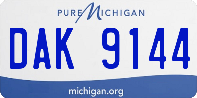 MI license plate DAK9144