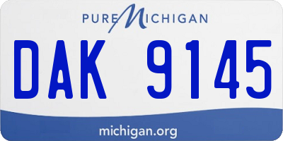 MI license plate DAK9145