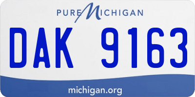 MI license plate DAK9163