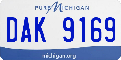 MI license plate DAK9169