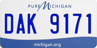 MI license plate DAK9171