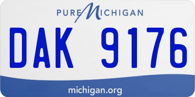 MI license plate DAK9176