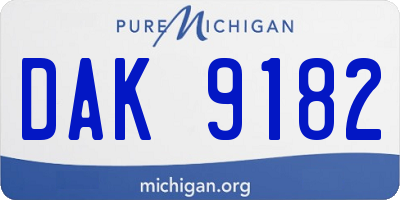 MI license plate DAK9182