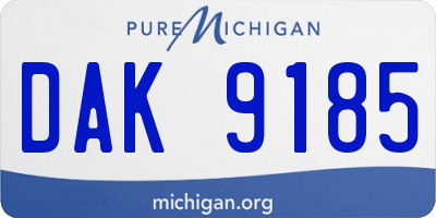 MI license plate DAK9185
