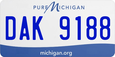 MI license plate DAK9188