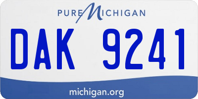 MI license plate DAK9241